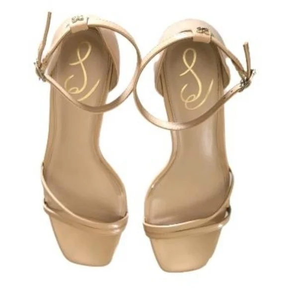 Sam Edelman Kitten Heel Beige Blush Tan Peonie Square Toe High Heel Shoe Women 9 - Picture 7 of 15